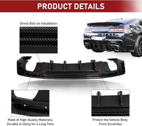 شفة ممتص الصدمات الخلفي متوافقة مع 2016-2024 Camaro LS LT1 LT SS (باستثناء طراز ZL1) كوبيه وموزع ناشر خلفي ببابين قابل للتحويل من ألياف الكربون in Saudi Arabia