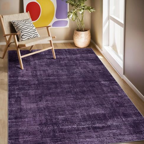 سجاد منطقة مجردة من Kokia مقاس 6 × 9 بوهو قابل للغسل سجادة أرضية داخلية عتيقة متعددة الألوان كومة منخفضة غير قابلة للانزلاق وغير قابلة للتساقط سجادة زرقاء لغرفة النوم وغرفة المعيشة وغرفة الطعام، أوسلو البط البري in Kuwait