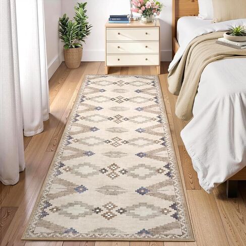 Mid Century Green Rug 5x7 Washable Large Living Room Area Rugs Non Slip Stain Resistant Boho Tribe Bedroom Throw Carpet Soft Geometric Modern Rugs for Dining Room Dorm Nursery Home Office, Green in Saudi Arabia