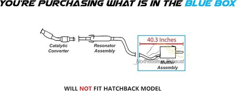 Northeastern Exhaust | Stainless Steel Exhaust Muffler Compatible for Nissan Versa 2012-2018 1.6L | Free Gasket, Hanger and Bolts & Nuts Included | Automotive Replacement Part in Saudi Arabia