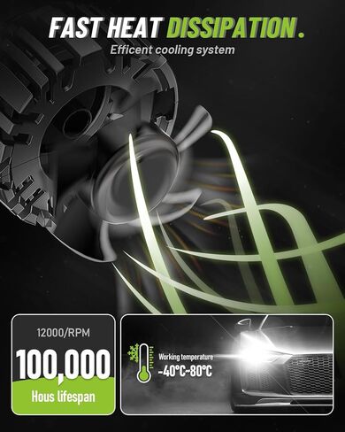 NOVSIGHT H11 LED Fog Lights Bulbs - 55000 Lumens,100000 Hours Lifespan,6500K Cool White Light,Efficent Cooling System, Pack of 2 in Saudi Arabia