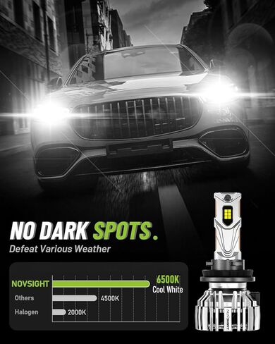 NOVSIGHT H11 LED Fog Lights Bulbs - 55000 Lumens,100000 Hours Lifespan,6500K Cool White Light,Efficent Cooling System, Pack of 2 in Saudi Arabia