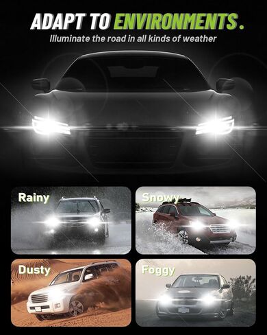NOVSIGHT H11 LED Fog Lights Bulbs - 55000 Lumens,100000 Hours Lifespan,6500K Cool White Light,Efficent Cooling System, Pack of 2 in Saudi Arabia