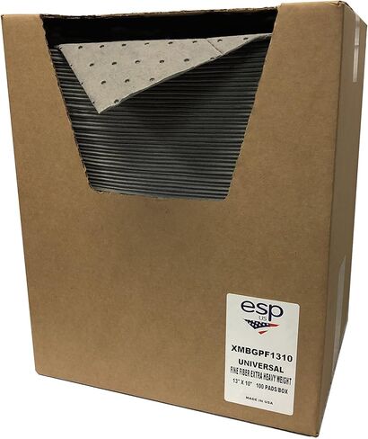 GFF-1310 مادة ماصة ثقيلة جدًا، سعة 12 جالونًا، بولي بروبيلين، وسادة رمادية (13 بوصة × 10 بوصة) 100/صندوق in Kuwait