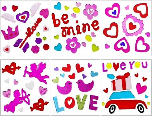 Gift&Fun Christmas Gel Window Clings,6 Pieces Set, Holiday Decorative Stickers with Santa, Snowman, Tree Designs, 7.9x7.9Inch (Christmas Window Gel Cling Snowman 6 Sheets) in Saudi Arabia