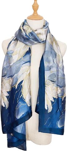 Large Silk Feeling Long Stain Scarf Dress Scarves Shawl Wraps Fashion Lightweight Shawl Wraps for Women in Saudi Arabia