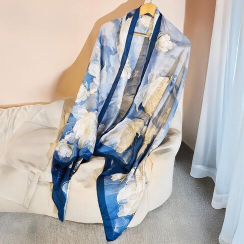 Large Silk Feeling Long Stain Scarf Dress Scarves Shawl Wraps Fashion Lightweight Shawl Wraps for Women in Saudi Arabia