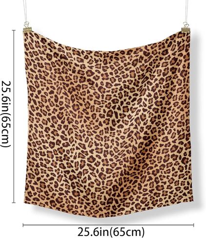 الفهد طباعة الحرير وشاح باندانا براون ليوبارد طباعة المرأة الأزياء ساحة الحرير التفاف الشعر in Kuwait