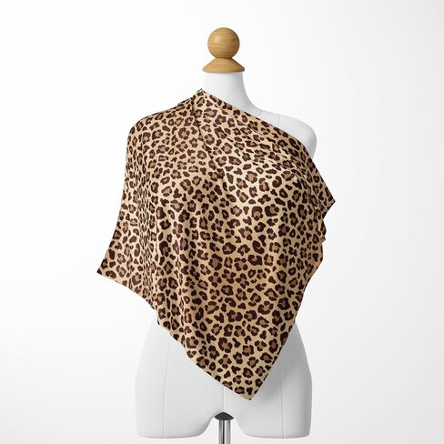 الفهد طباعة الحرير وشاح باندانا براون ليوبارد طباعة المرأة الأزياء ساحة الحرير التفاف الشعر in Kuwait