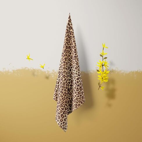 الفهد طباعة الحرير وشاح باندانا براون ليوبارد طباعة المرأة الأزياء ساحة الحرير التفاف الشعر in Kuwait