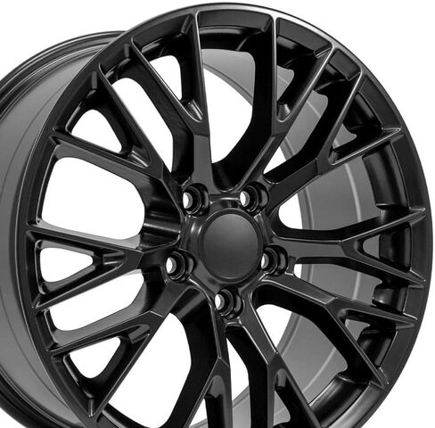 OE Wheels CV22 18 Inch Rims Fit Corvette C7 Z06 Style 5x120.65 18x8.5 / 19x10 Satin Black - Hollander 5734 (Set of 4) in Saudi Arabia
