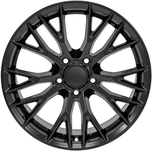 OE Wheels CV22 18 Inch Rims Fit Corvette C7 Z06 Style 5x120.65 18x8.5 / 19x10 Satin Black - Hollander 5734 (Set of 4) in Saudi Arabia