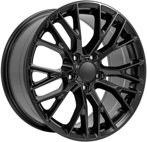 OE Wheels CV22 18 Inch Rims Fit Corvette C7 Z06 Style 5x120.65 18x8.5 / 19x10 Satin Black - Hollander 5734 (Set of 4) in Saudi Arabia