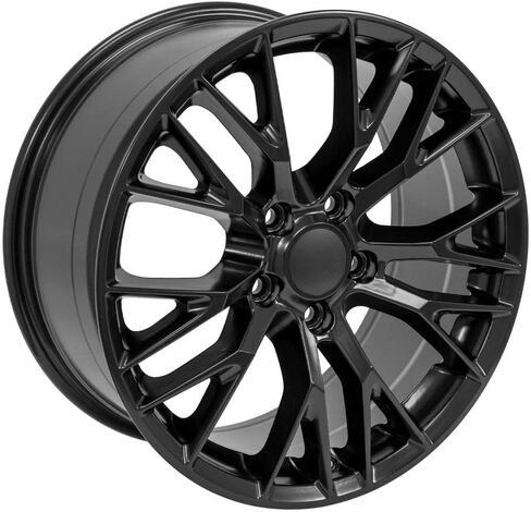 OE Wheels CV22 18 Inch Rims Fit Corvette C7 Z06 Style 5x120.65 18x8.5 / 19x10 Satin Black - Hollander 5734 (Set of 4) in Saudi Arabia