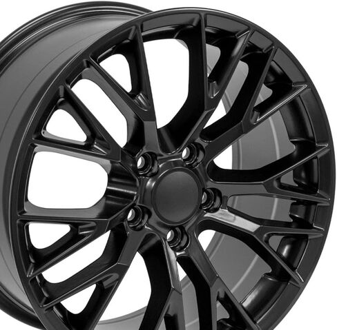 OE Wheels CV22 18 Inch Rims Fit Corvette C7 Z06 Style 5x120.65 18x8.5 / 19x10 Satin Black - Hollander 5734 (Set of 4) in Saudi Arabia