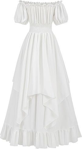 LTAKK Renaissance Dress Women Victorian Medieval Costume Fairy Maxi Dresses Pirate Underdress with Corset in Saudi Arabia