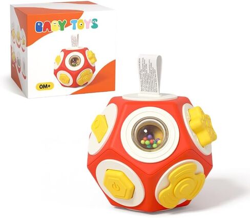 Activity Cubes & Stacking Toy Blocks Set of 4,Montessori Toys for 1-2 Years Old,Educational Activities Sensory Travel Toys for Toddlers Christmas Birthday Gifts for Boys Girls in Saudi Arabia