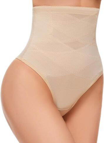 SIMIYA Thong Shapewear Tummy Control for Women High Waist Stay-Put Body Shaper Girdle Compression Stomach Shapewear Thong in Saudi Arabia
