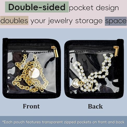 حقيبة مجوهرات صغيرة للسفر، منظمات المجوهرات وتخزينها، حقيبة مجوهرات صغيرة للسفر مع 8 قطع جيوب مخملية بسحاب شفاف للأقراط والخواتم والقلادة والسوار والساعة وأساسيات السفر للنساء in Kuwait