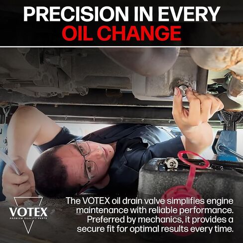 Votex - صمام تصريف الزيت يناسب Ford F-450 (2020-2026) - 6.7 لتر - 8 أسطوانات مع وعاء زيت من الألومنيوم - صنع في الولايات المتحدة الأمريكية - رقم القطعة EJ7Z-6730-B in Saudi Arabia