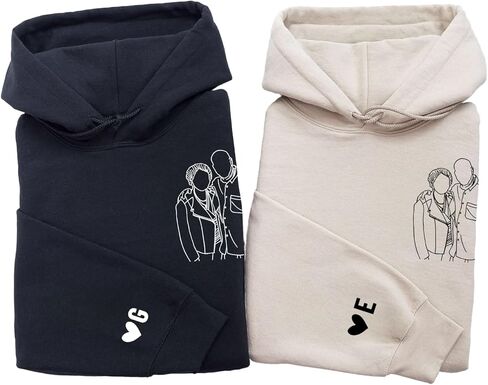 Custom Photo Sweatshirt, Couples Shirts, Matching Hoodies for Couple, Boyfriend Girlfriend, Gift for Anniversary, Christmas, Valentines Day, Birthday in Kuwait