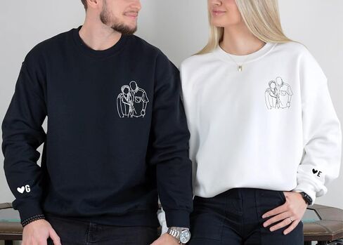 Custom Photo Sweatshirt, Couples Shirts, Matching Hoodies for Couple, Boyfriend Girlfriend, Gift for Anniversary, Christmas, Valentines Day, Birthday in Kuwait