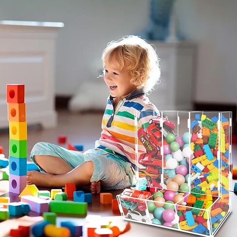 Montex Acrylic Wall Toy Dispenser, Acrylic Wall Storage, (Single Compartment) Hanging Organizer and Storage Bin for Playroom, Blocks, Cars, Balls, Snacks in Kuwait