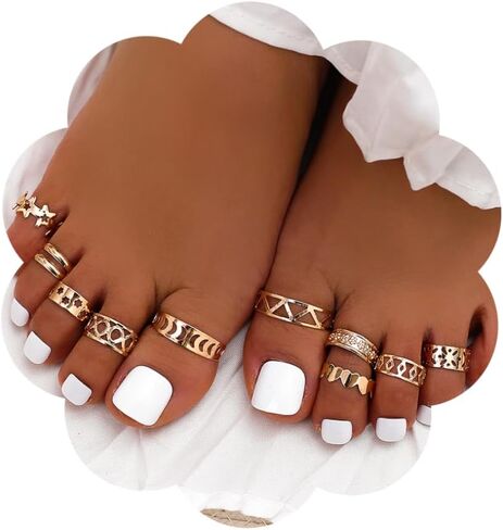 Adjustable Toe Ring Gold Toe Ring Set 14k Gold Filled Toe Rings Summer Beach Open Toe Rings for Women in Saudi Arabia