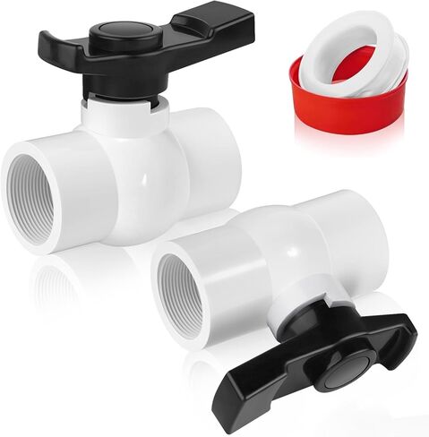 FANOVO 2Pcs PVC Ball Valve, 1 inch Full Flow Ball Valve, SCH40 NPT Shut off Ball Valve Threaded with Easy to rotate and Excellent Handle, Rated at 150 PSI, for Various Water Control System in Kuwait