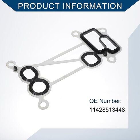 No.11428513448 Transmission Oil Pan Gasket for BMW E90 E92 F01 F02 E70 X5 X6/Engine Oil Filter Housing Gasket/Durable/1 Pcs/Black,Silver Tone in Saudi Arabia