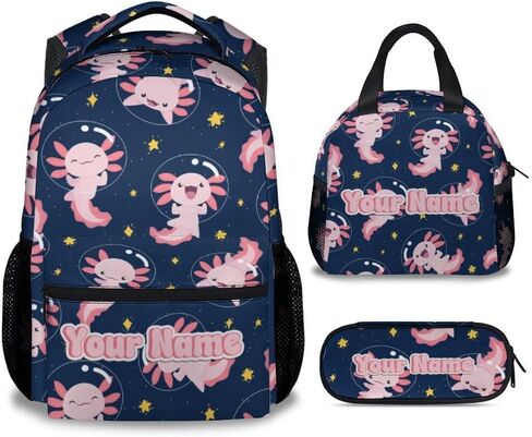 COZYAURA Kids School Backpack - 17 Inch Cute Axolotl Bookbag for Girls - Durable Pink School Bag for Elementary & Travel in Saudi Arabia