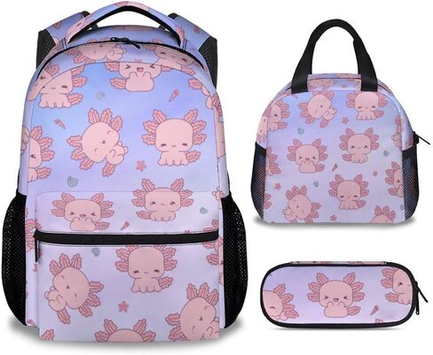 COZYAURA Kids School Backpack - 17 Inch Cute Axolotl Bookbag for Girls - Durable Pink School Bag for Elementary & Travel in Saudi Arabia
