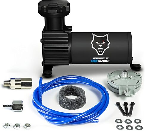 Pacbrake HP10142-B Basic Air Compressor Kit Matte Black | Includes Installation Hardware | Oil-less Design | Heavy-Duty Construction | 150 PSI Max Working Pressure | 33% Max Duty Cycle in Saudi Arabia