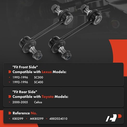 A-Premium 2 × وصلات شريط تثبيت أمامية أو خلفية، متوافقة مع Toyota Celica 2000-2005 وLexus SC300 1992-1996، SC400 1992-1996 in Saudi Arabia