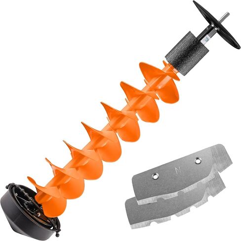 Ice Auger Bit, 8'' Ice Augers for Ice Fishing, Ice Fishing Auger with Universal Adapter & Top Plate in Saudi Arabia