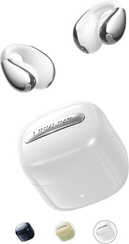 Linklike Next-Gen Open Ear Earbuds [Hi-Res LDAC Audio] 40+H Playtime, Teardrop Dual-Offset Design for Zero-Pressure Comfort, Instant Link 6.0, IPX5 Rainproof & Anti-Mistouch Clip On Headphones Green in Kuwait
