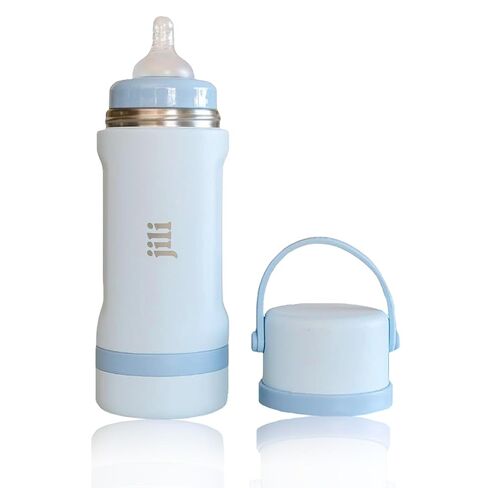 زجاجة أطفال الكل في واحد من جيلي، زجاجة معزولة من الفولاذ المقاوم للصدأ مع حاوية تركيبة، حلمة مضادة للمغص، وغطاء مانع للتسرب، أساسيات الأطفال للسفر، خالية من البيسفينول والفثالات، 8 أونصة. in Kuwait