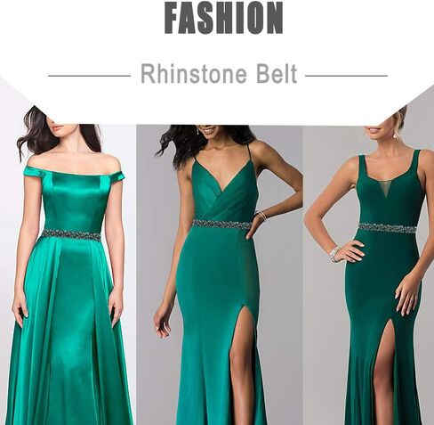 أحزمة نسائية مطرزة بحجر الراين، حزام رفيع مرن قابل للتمدد، أحزمة خصر ضيقة لفستان السيدات in Kuwait