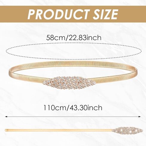 Yolev Gold Waist Belt For Dress Elastic Skinny Gold Belt For Women Stretch Thin Metal Chain Belts With Buckle Fashion Waistband For Dresses Jeans in Saudi Arabia