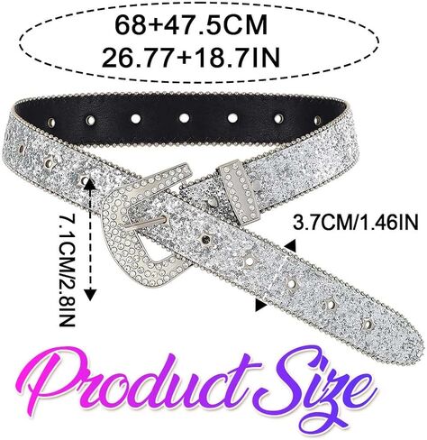 Nicute Rhinestone Belt Sparkly Y2K Studded Belt Western Cowgirl Accessories for Adult in Saudi Arabia