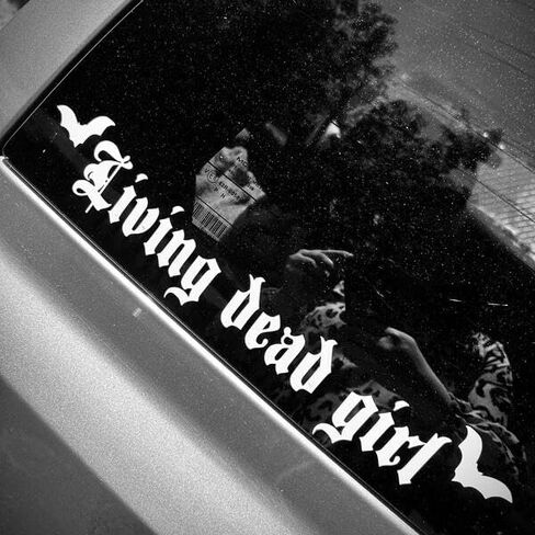 Living Dead Girl Bat Sticker - Funny Car Decal Sticker for Car or Truck Window or Bumper (White, 25cm) in Saudi Arabia
