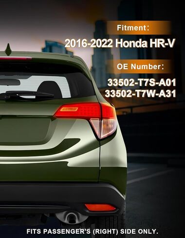 مجموعة مصابيح الذيل الجانبية للركاب متوافقة مع 2016 2017 2018 2019 2020 2021 2022 Honda HRV، الضوء الخلفي الأيمن، استبدال المصباح الخلفي الخارجي 33502T7SA01 33502T7WA31 HO2805109 HO2805119 in Saudi Arabia