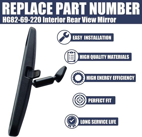 9.4" Interior Rear View Mirror Fit for Mazda 6 2003-2008, MX-5 Miata 1995-2008, CX-7 2006-2008, RX-8 2005-2008, HG82-69-220 in Kuwait