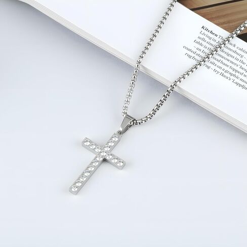 Cavalcade الصليب قلادة لسيارة مرآة الرؤية الخلفية ديكور السيارات الإيمان تميمة حجر الراين زخرفة دينية هدية المسيحية in Kuwait