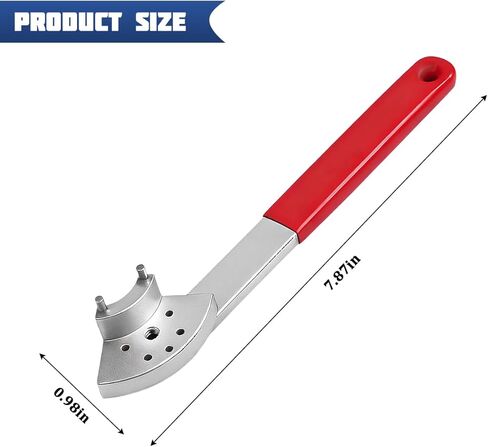 Car Tension Adjuster Pulley Wrench Tool, Vehicle Engine Timing Belt Tensioner Wrench Adjuster, Automotive Belt Tensioner Pulley Spanner, Universal for SUV Automobile Truck (Red) in Saudi Arabia