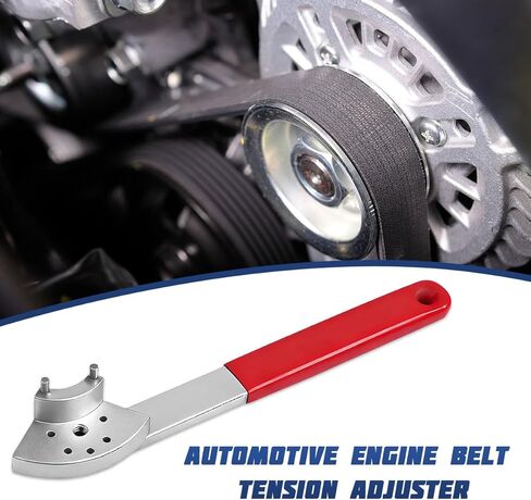 Car Tension Adjuster Pulley Wrench Tool, Vehicle Engine Timing Belt Tensioner Wrench Adjuster, Automotive Belt Tensioner Pulley Spanner, Universal for SUV Automobile Truck (Red) in Saudi Arabia
