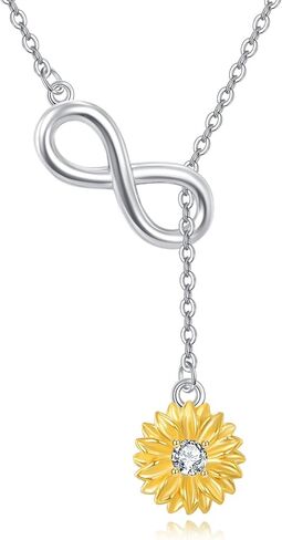 Sunflower Necklace for Women 925 Sterling Silver Sunflower Infinity Symbol Jewelry Pendant Birthday Gifts for Her in Saudi Arabia