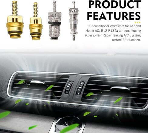 طقم أساسي لصمام تكييف الهواء مكون من 16 قطعة، مجموعة صمامات التيار المتردد R134A وغطاء الختم، طقم إصلاح منفذ خدمة تكييف الهواء العالمي، للسيارات والشاحنات وسيارات الدفع الرباعي (أسود) in Kuwait