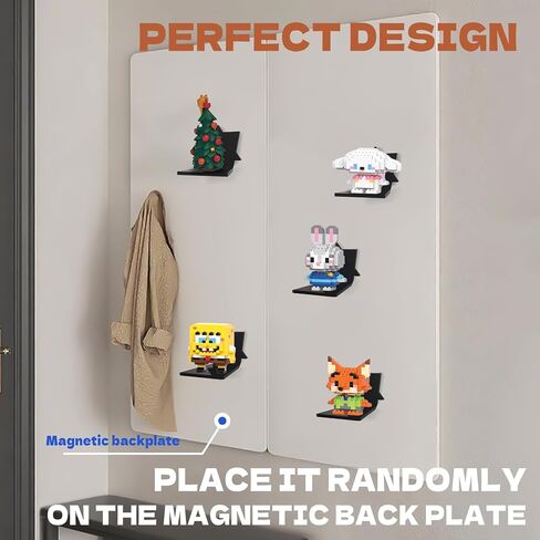 أرفف أكريليك للجدار - أرفف عائمة صغيرة مع شاشة مغناطيسية لشخصيات ليغو وفانكو بوب وأنيمي - منظم شفاف للحمام أو غرفة النوم أو غرفة المعيشة أو المطبخ (5 عبوات سوداء) in Kuwait