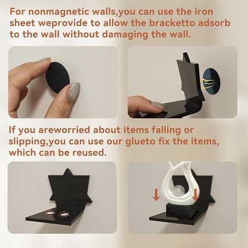 أرفف أكريليك للجدار - أرفف عائمة صغيرة مع شاشة مغناطيسية لشخصيات ليغو وفانكو بوب وأنيمي - منظم شفاف للحمام أو غرفة النوم أو غرفة المعيشة أو المطبخ (5 عبوات سوداء) in Kuwait